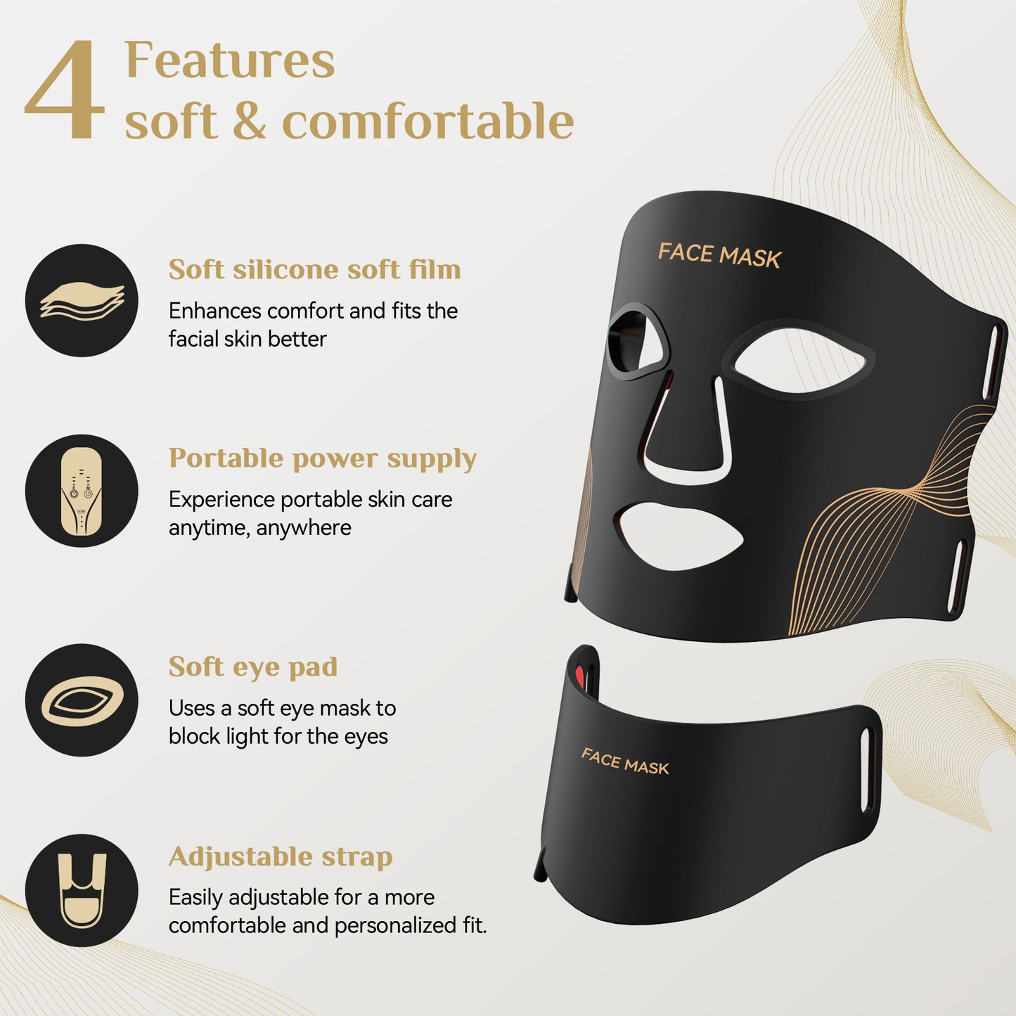 LED Light Therapy Mask Skin Care, LEDs face mask & neck mask Red - Wavelength for Home Use– Advanced Skincare Made Easy