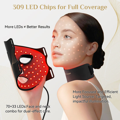 LED Light Therapy Mask Skin Care, LEDs face mask & neck mask Red - Wavelength for Home Use– Advanced Skincare Made Easy