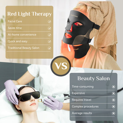 LED Light Therapy Mask Skin Care, LEDs face mask & neck mask Red - Wavelength for Home Use– Advanced Skincare Made Easy