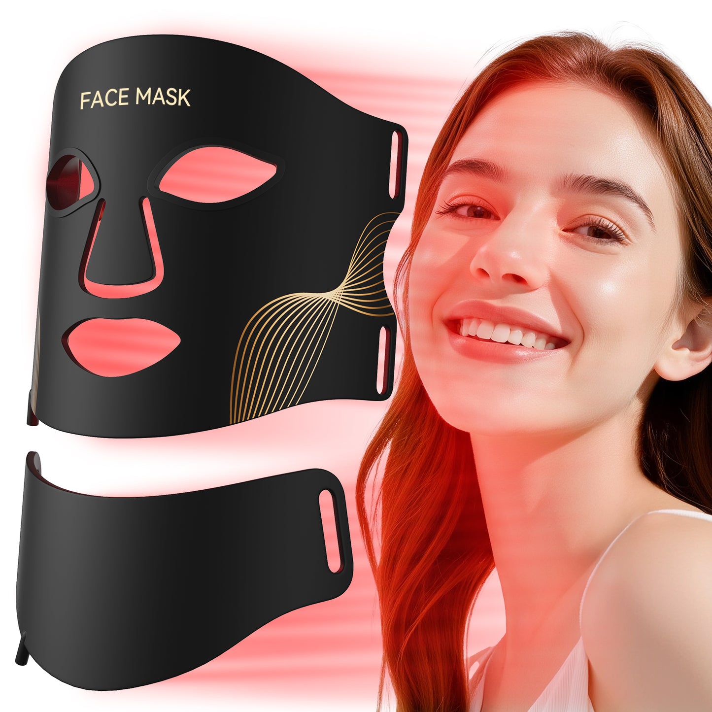LED Light Therapy Mask Skin Care, LEDs face mask & neck mask Red - Wavelength for Home Use– Advanced Skincare Made Easy
