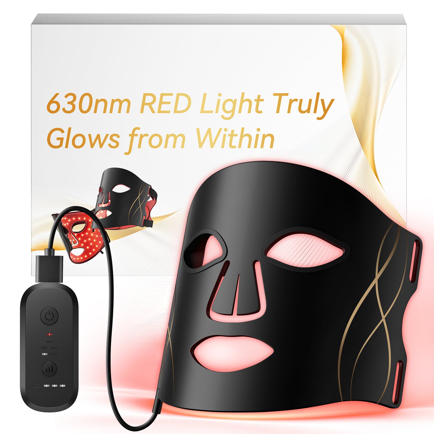 LED Light Therapy Mask Skin Care Mask, LED Red 630±5nm & NIR 830nm Wavelength for Home Use