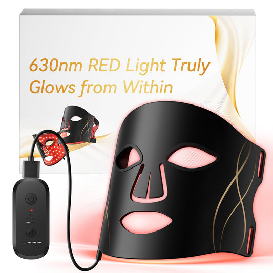 LED Light Therapy Mask Skin Care Mask, LED Red 630±5nm & NIR 830nm Wavelength for Home Use