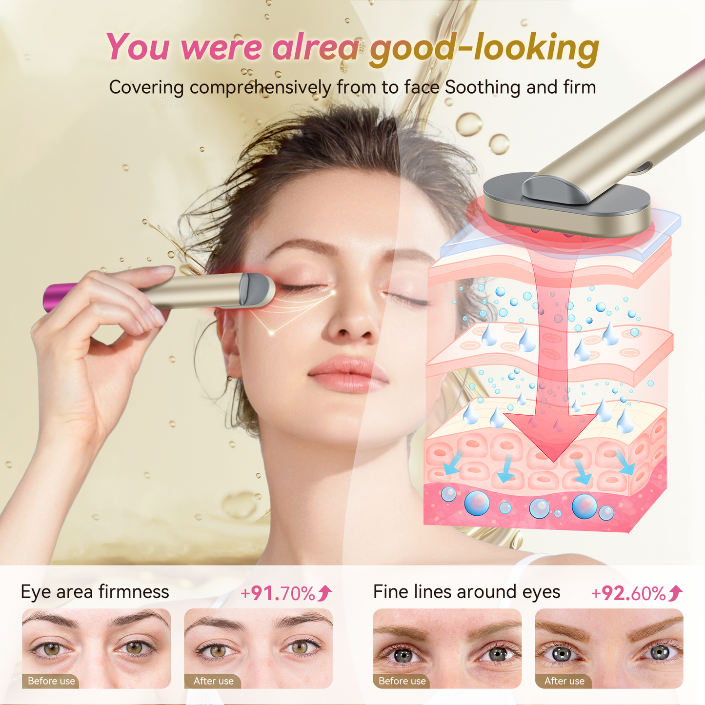 7 in 1 Red-Light-Therapy，Red Light Therapy for Face Eye Skincare Equipment at Home，Red for Skincare & Blue Rejuvenation Tool (Rose Purple)