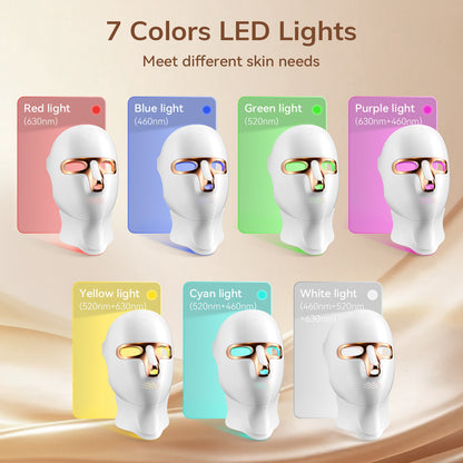 Red Light Therapy Mask for Face,Cordless LED Face Mask Light Therapy,USB C Rechargeable,Infrared Lights Masks for Home Working Travel Yoga Sleep