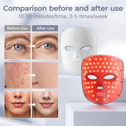 Red Light Therapy Mask for Face,Cordless LED Face Mask Light Therapy LED Silicone Mask for Home Working Travel Yoga Sleep