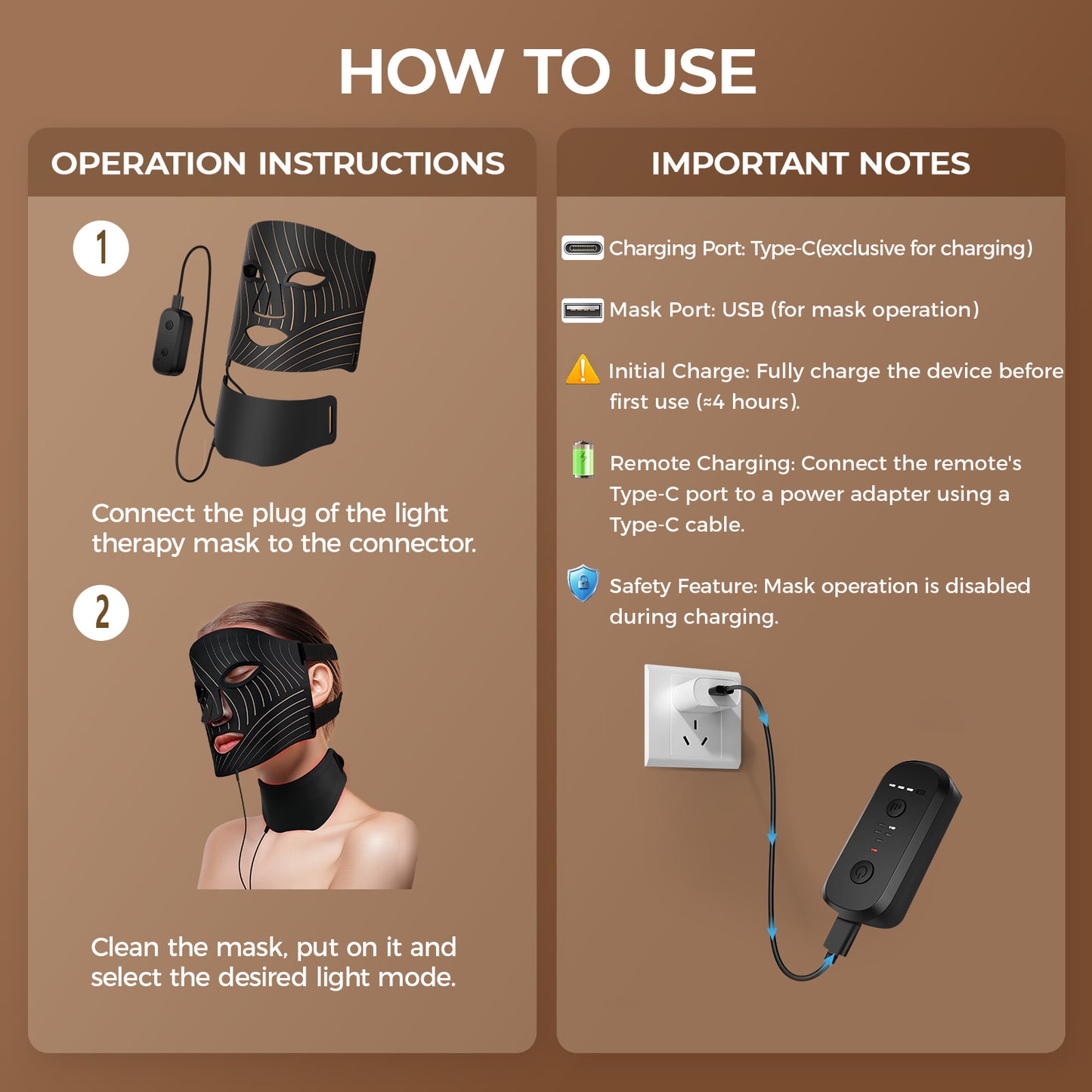 Red Light Therapy for Face,LED Face Mask Light Therapy with Neck Device,103 3-in-1 Light Beads,Remoter Rechargeable,Timing Function,Infrared Red Light Therapy Mask for Home (Maroon)